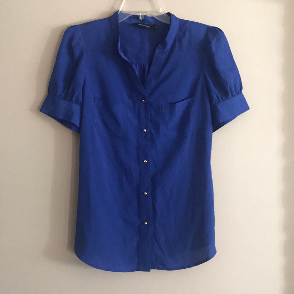 Button Up Cobalt Blue Blouse